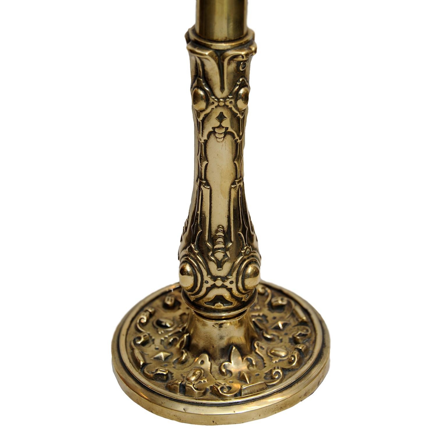 Polished George IV Brass Table Lamp by Palmer & Co., circa 1825 For Sale