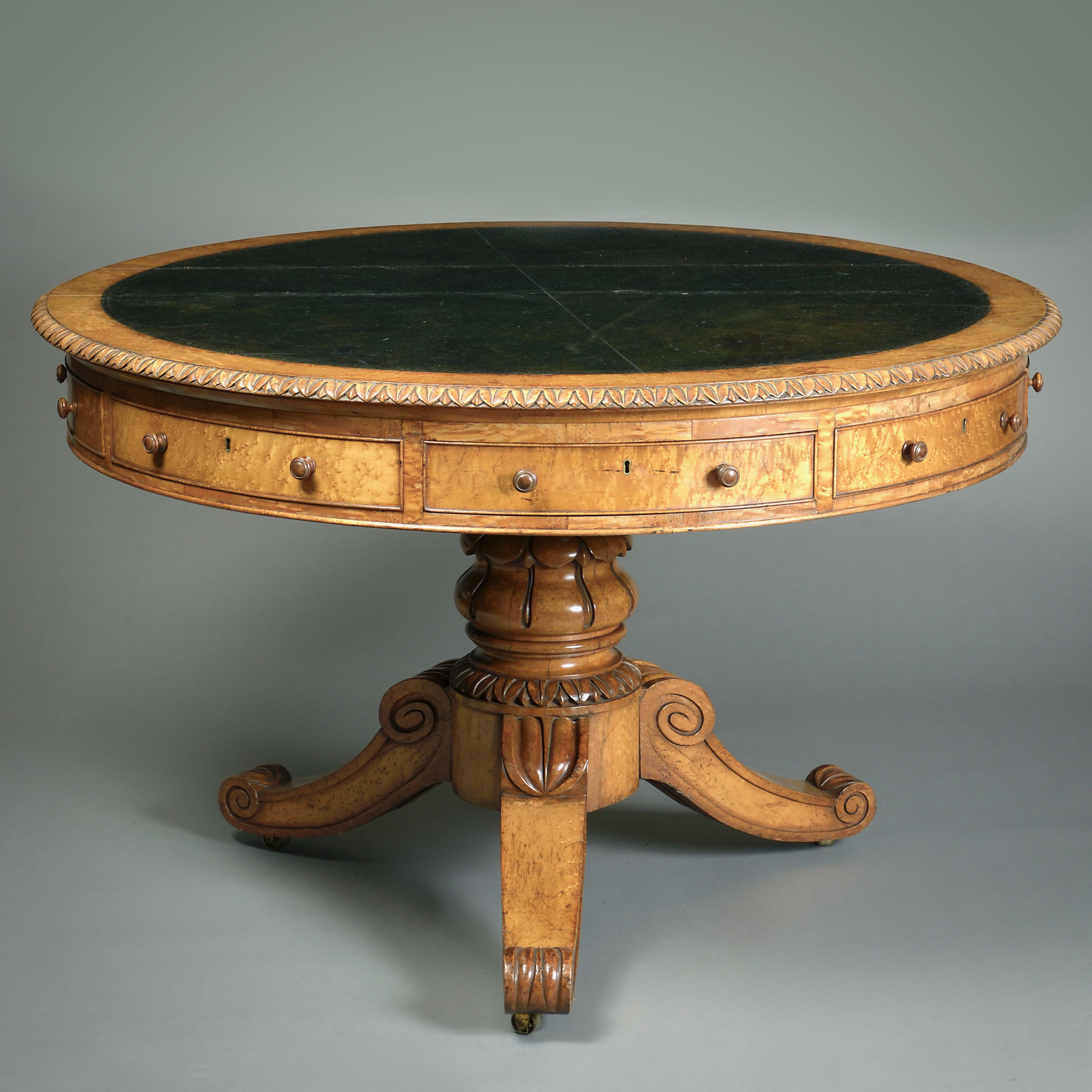 George IV Burr-Maple Centre Table In Good Condition For Sale In London, GB