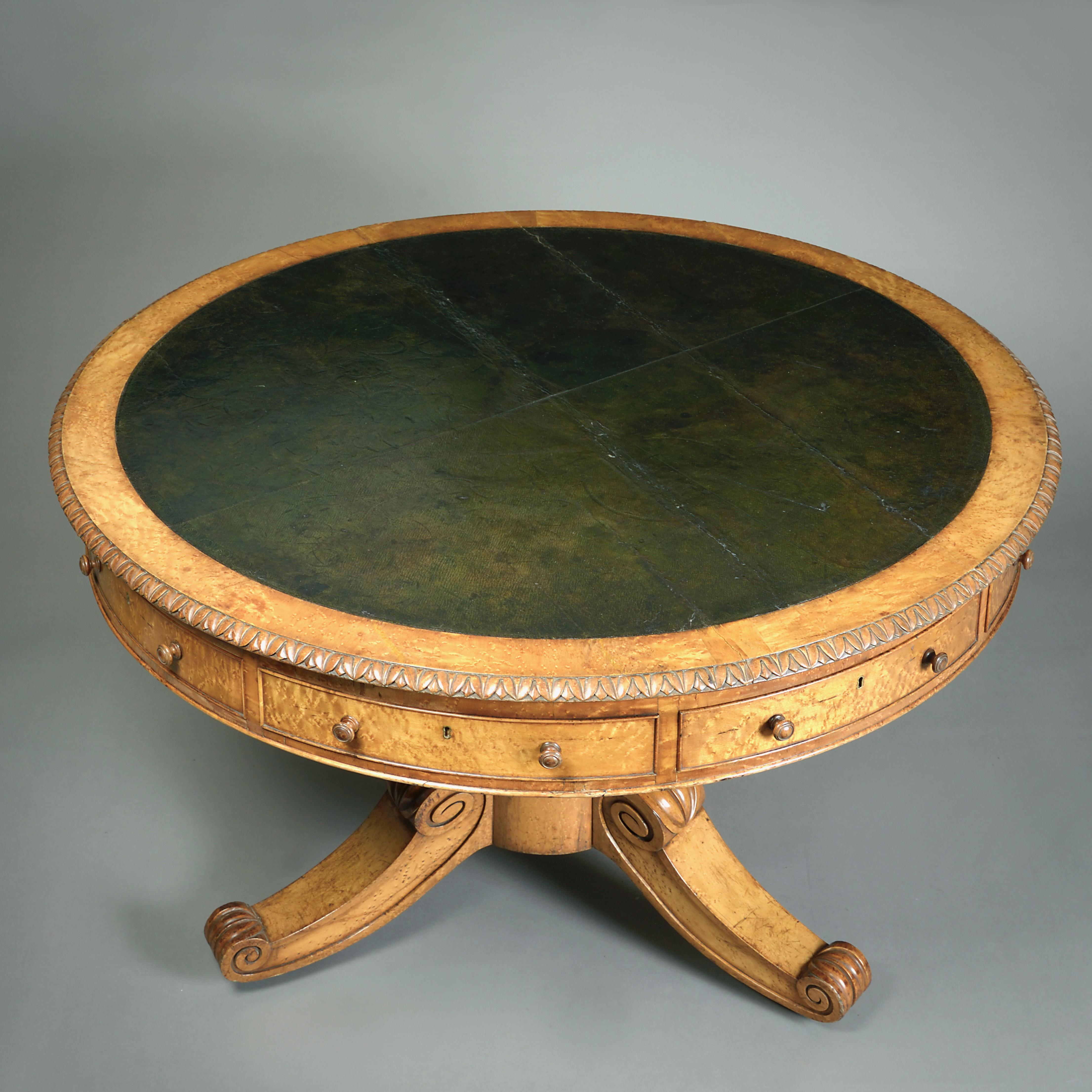 19th Century George IV Burr-Maple Centre Table For Sale