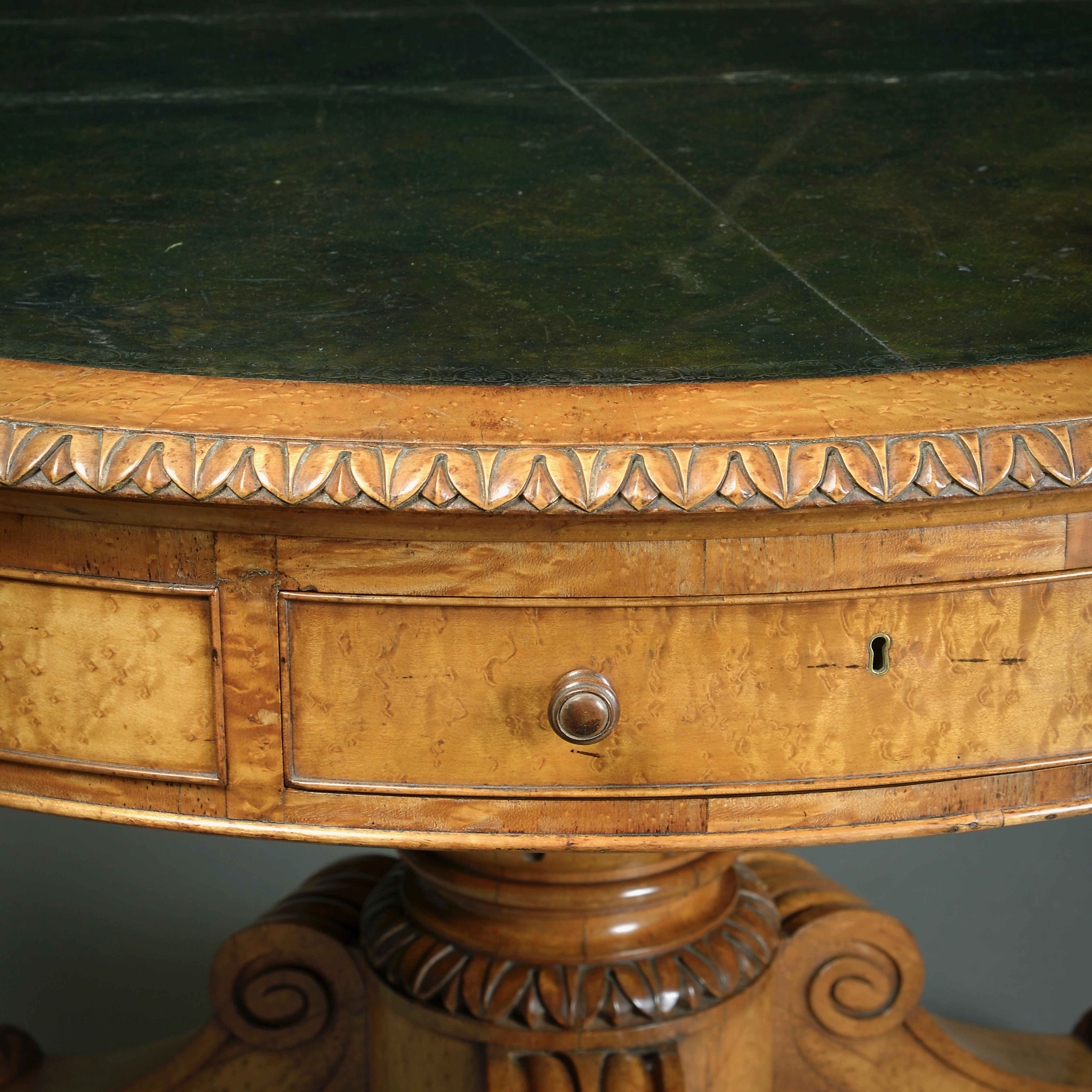 George IV Burr-Maple Centre Table For Sale 1