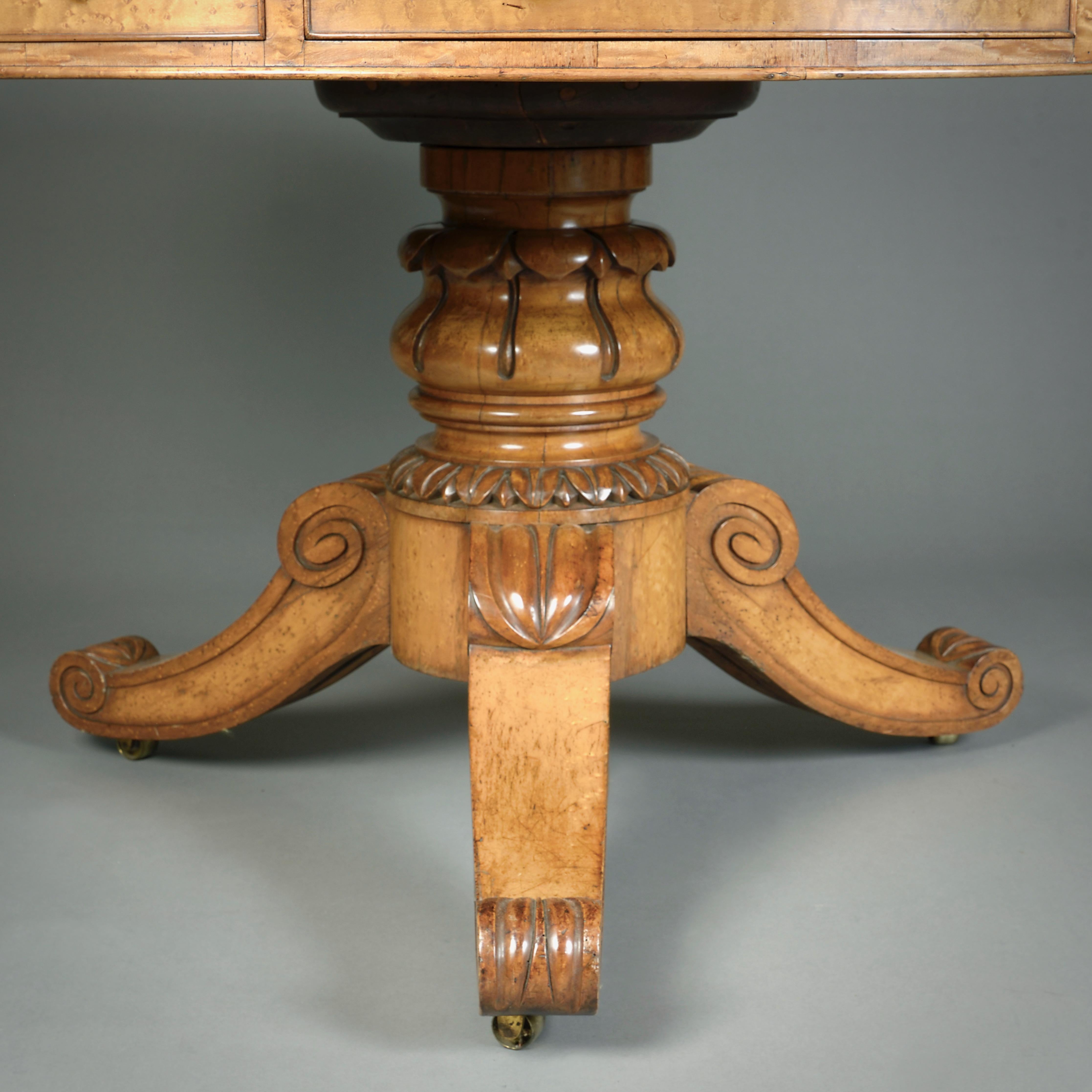 George IV Burr-Maple Centre Table For Sale 2