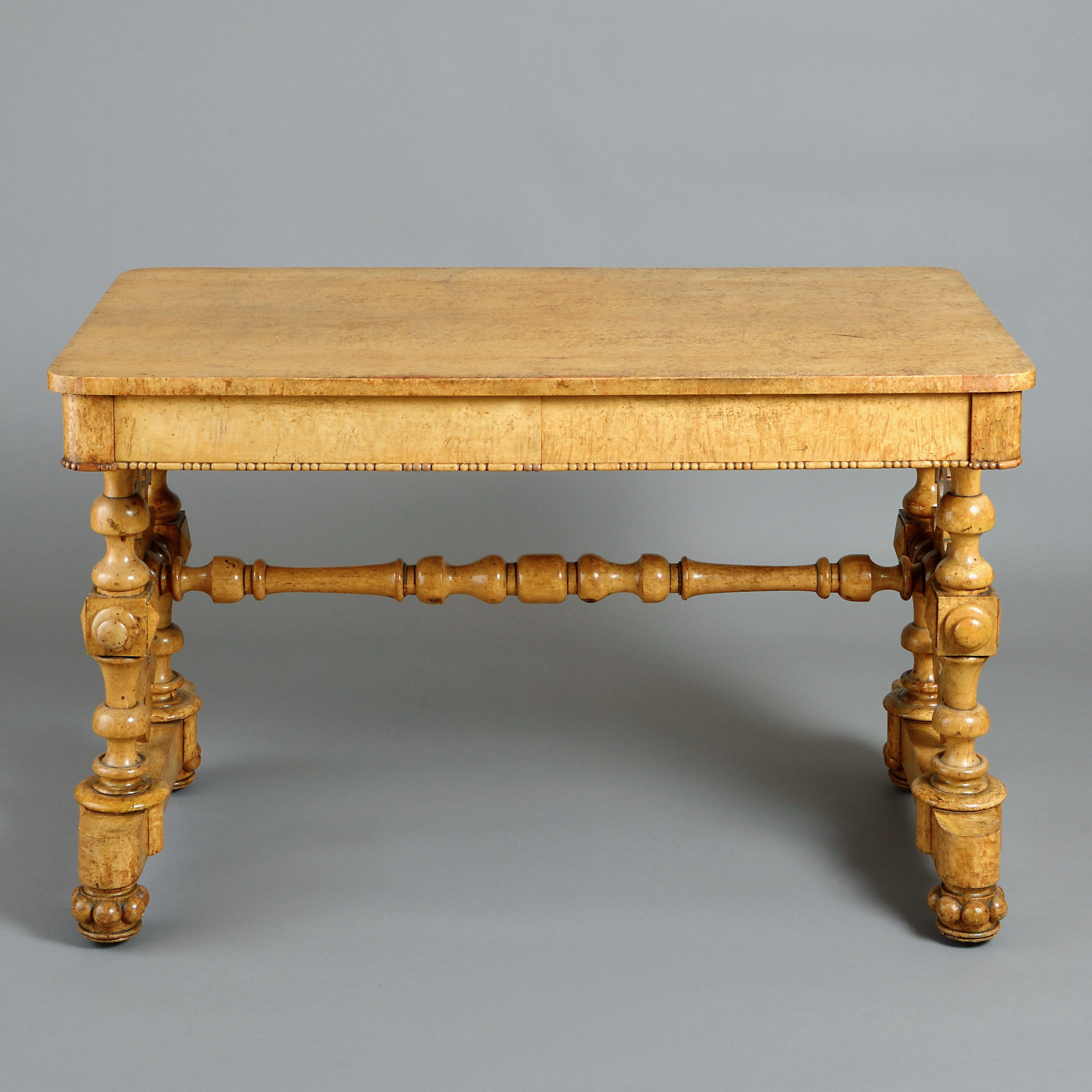 19th Century George IV Burr-Maple Writing Table For Sale