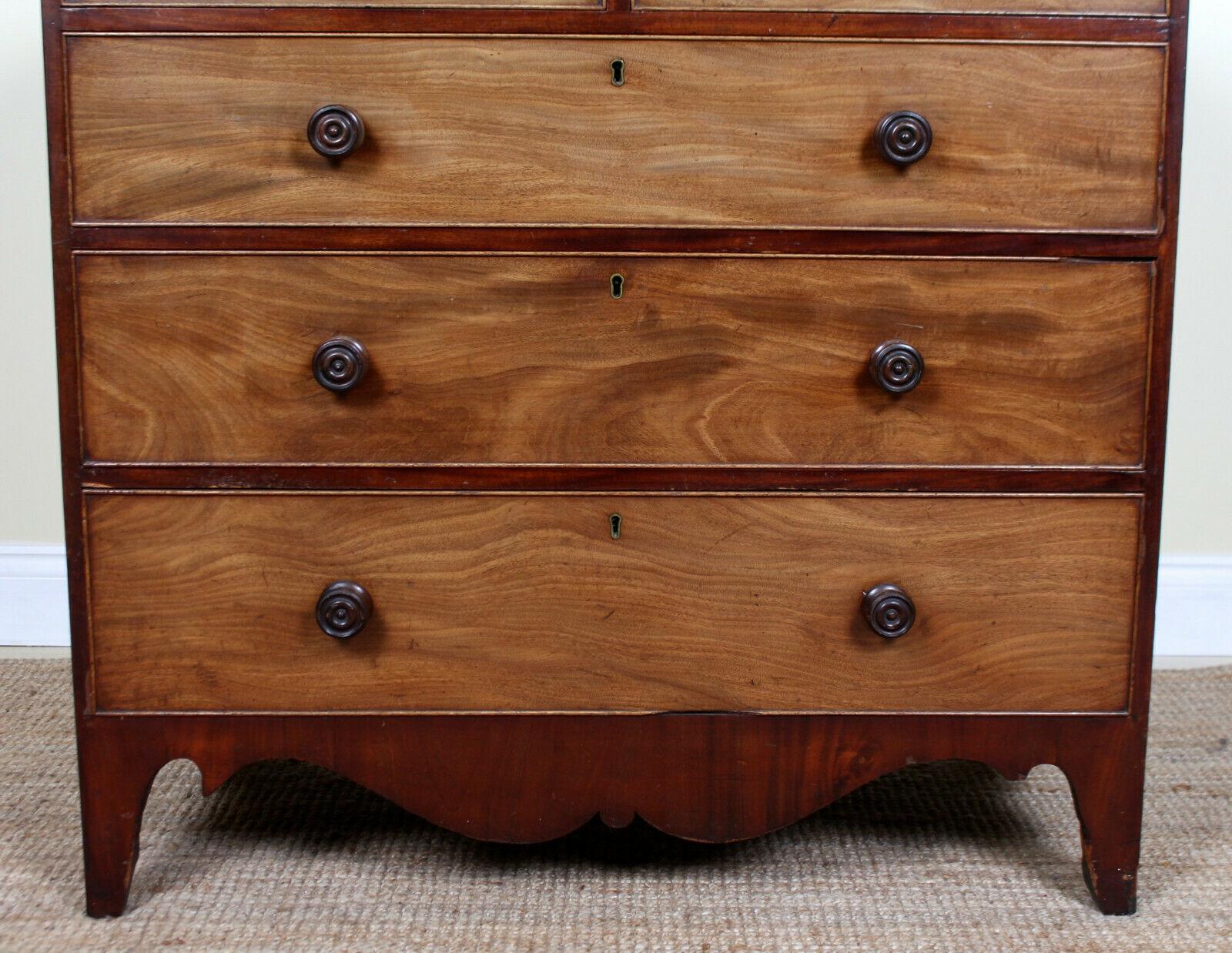 English George IV Chest of Drawers Georgian 19th Century Mahogany For Sale