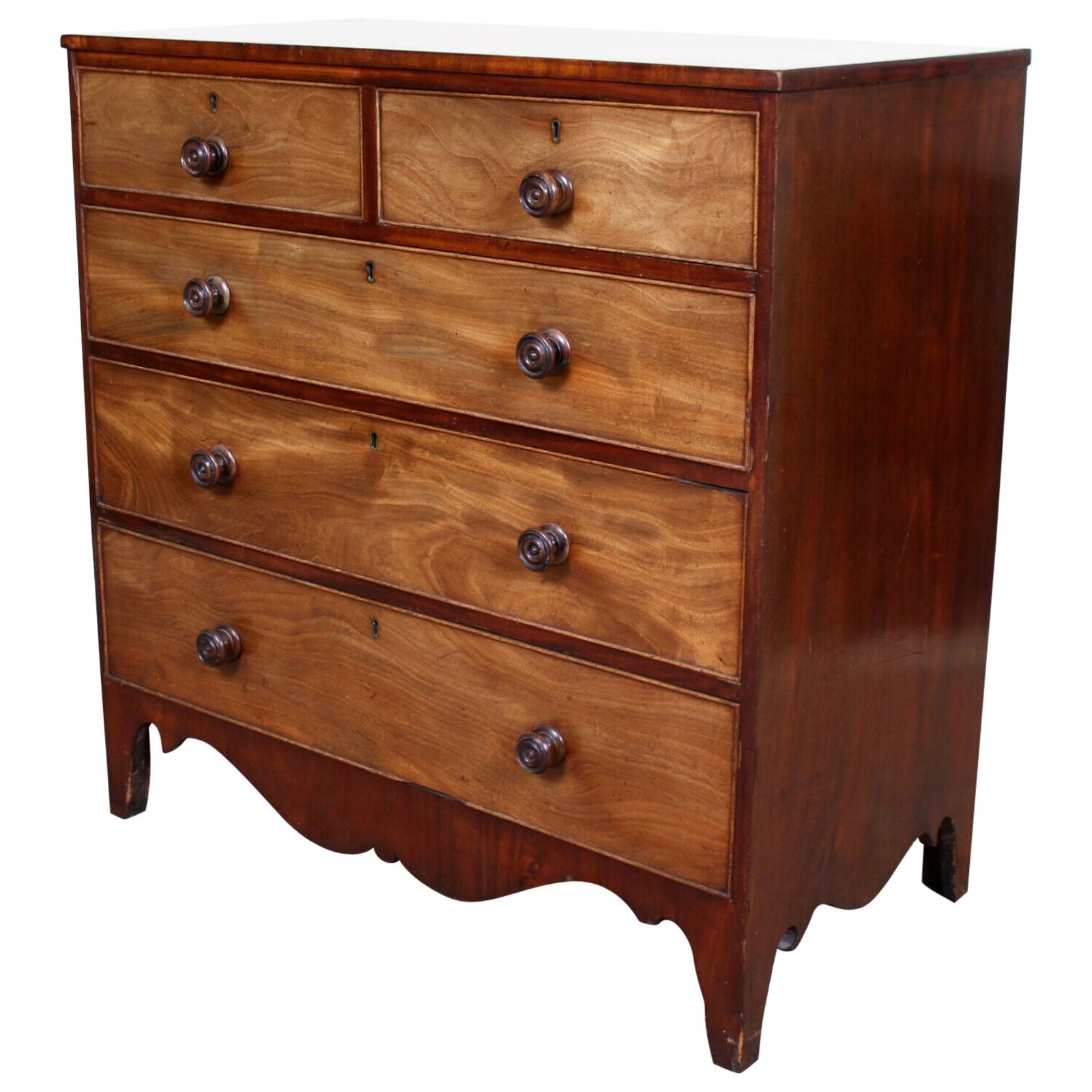 George IV Chest of Drawers Georgian 19th Century Mahogany For Sale