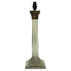 George IV Cut-Glass Column Lamp