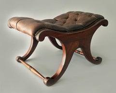George IV Double C-Frame Mahogany Stool