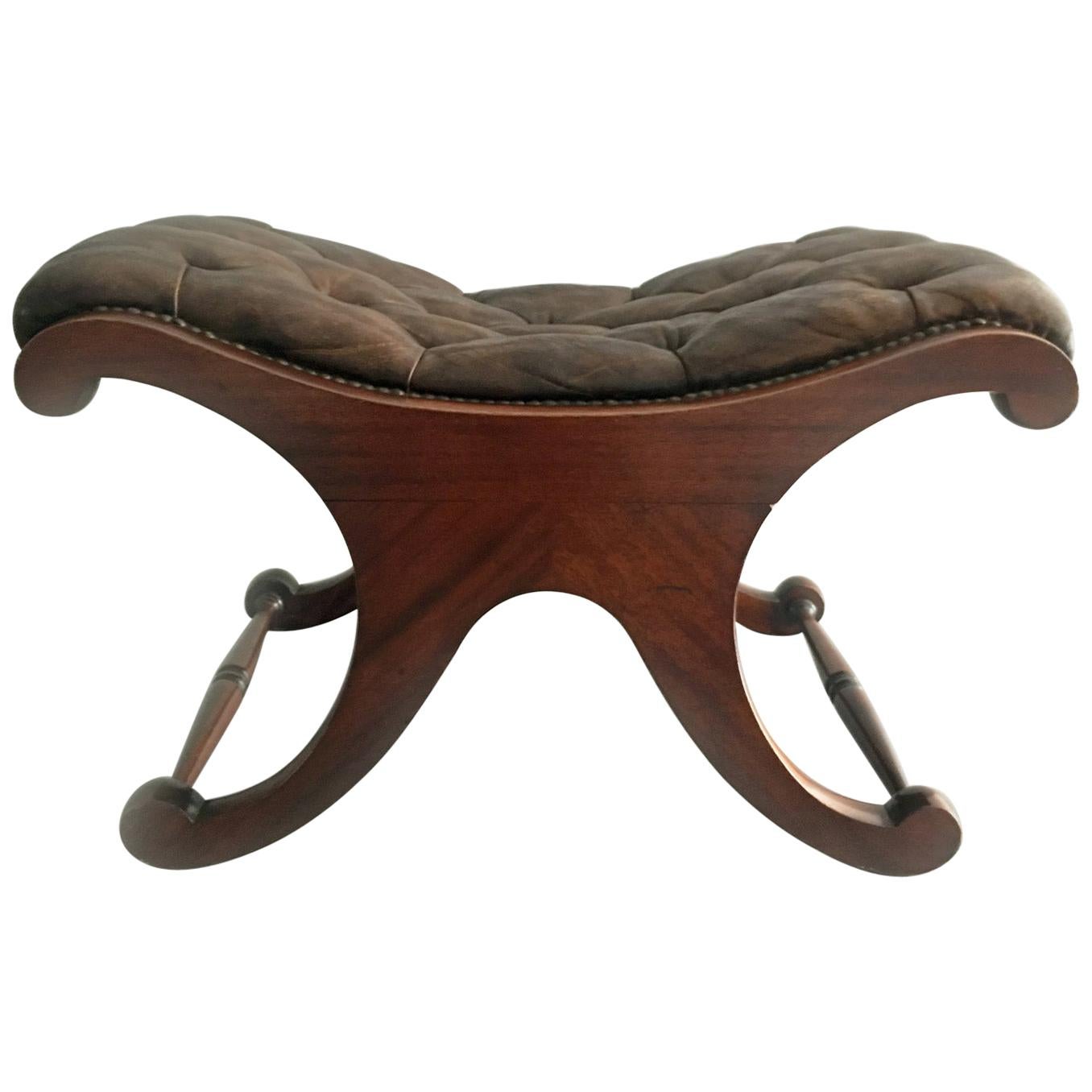 George IV Double C-Frame Mahogany Stool For Sale