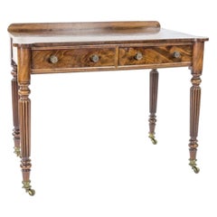 George IV Figured Mahogany Side or Writing Table Attributed to Gillows