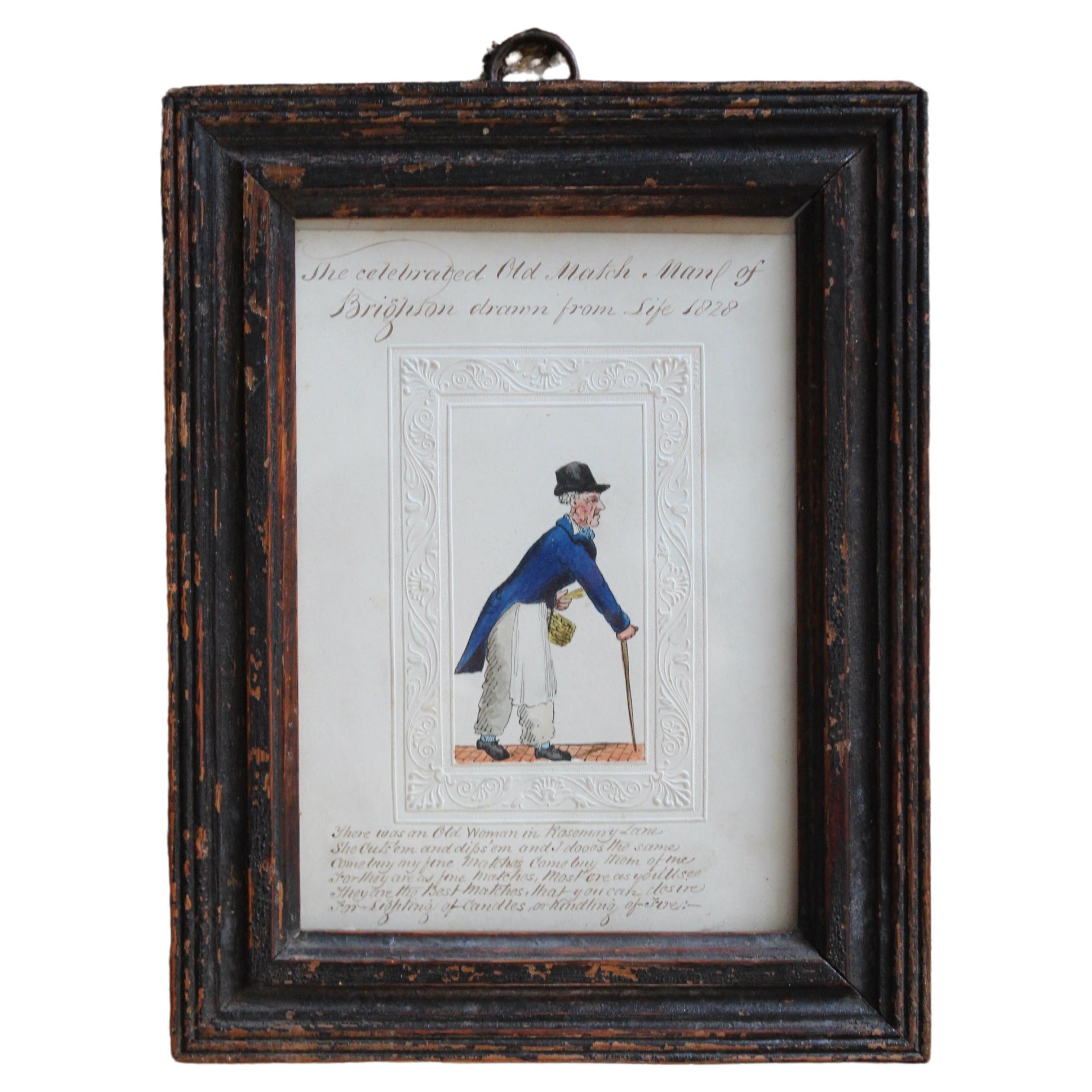 George IV Folk Art Portrait of The Brighton Match Maker 1828 For Sale