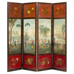 George IV Four Panel Screen