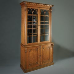 George IV Gothic Golden Oak Bookcase
