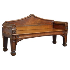 George IV Gothic Oak Hall Seat