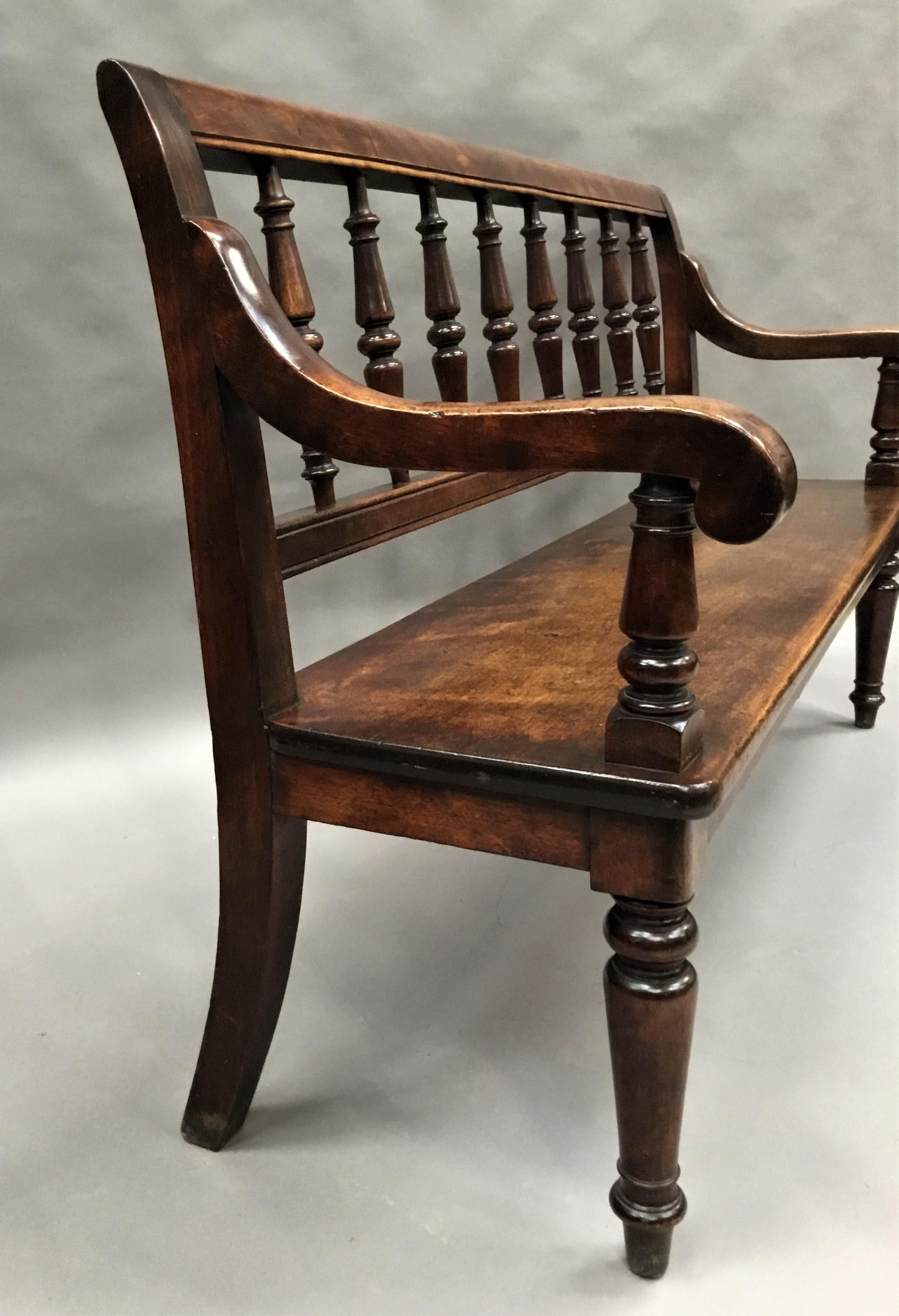 19th Century George IV Hall Seat or Hall Bench