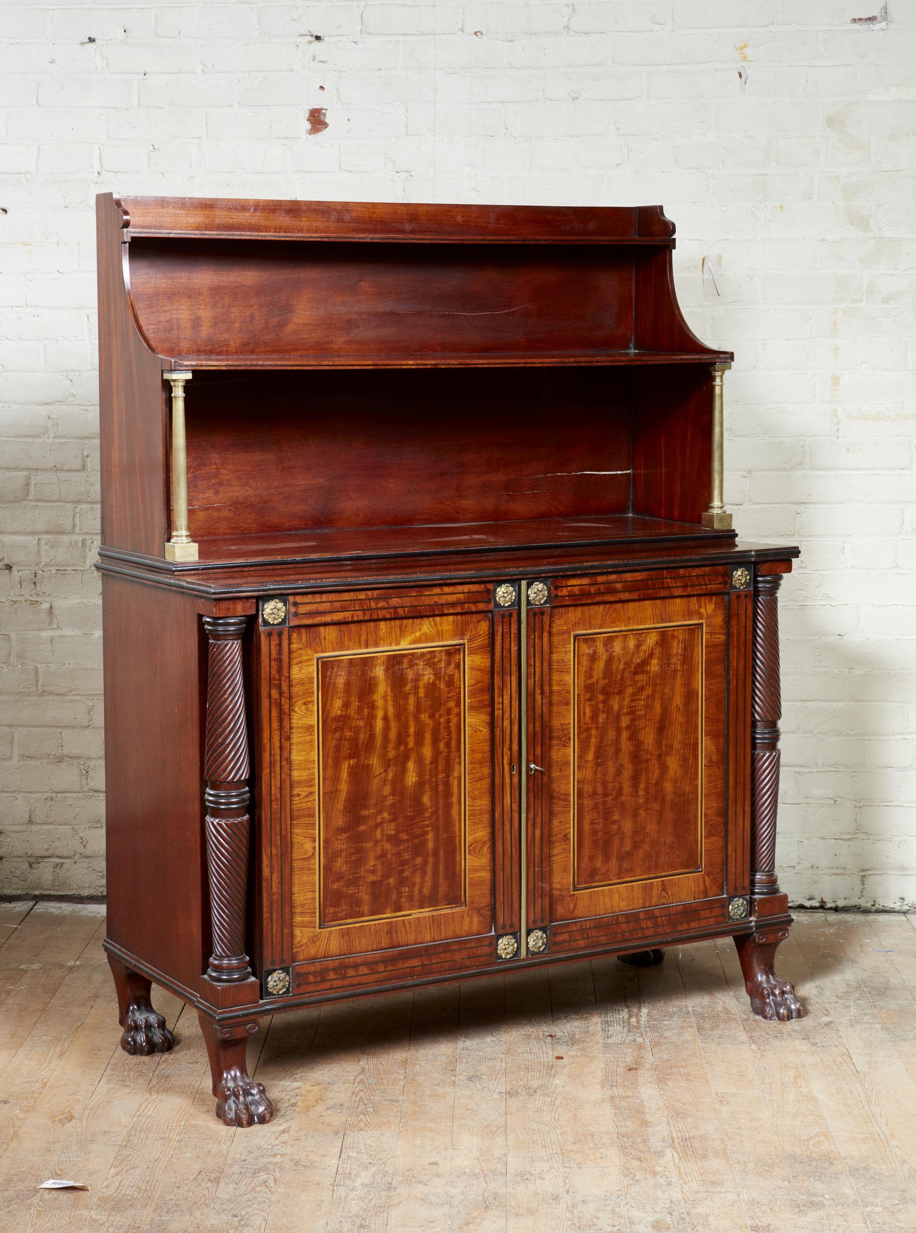 Inlay George IV Inlaid Mahogany Chiffonier For Sale