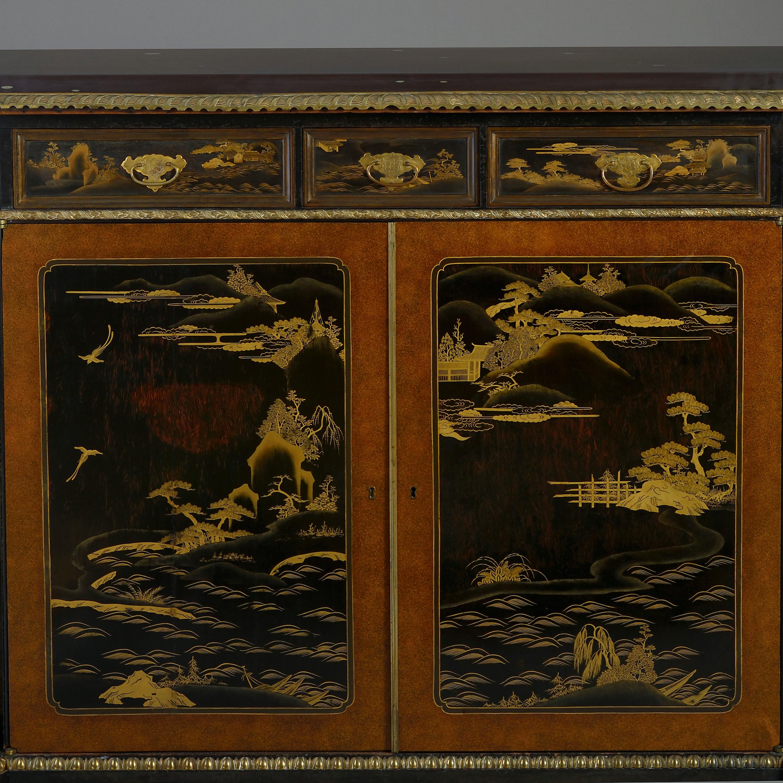 19th Century George IV Japanned and Lacquer Side Cabinet
