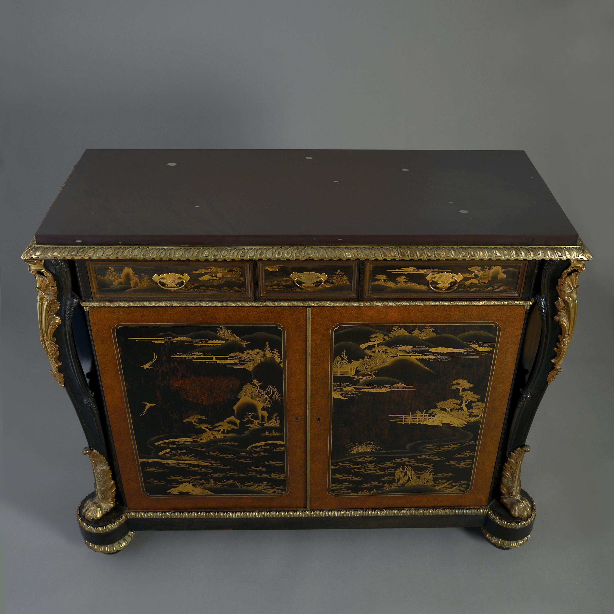 George IV Japanned and Lacquer Side Cabinet For Sale 1