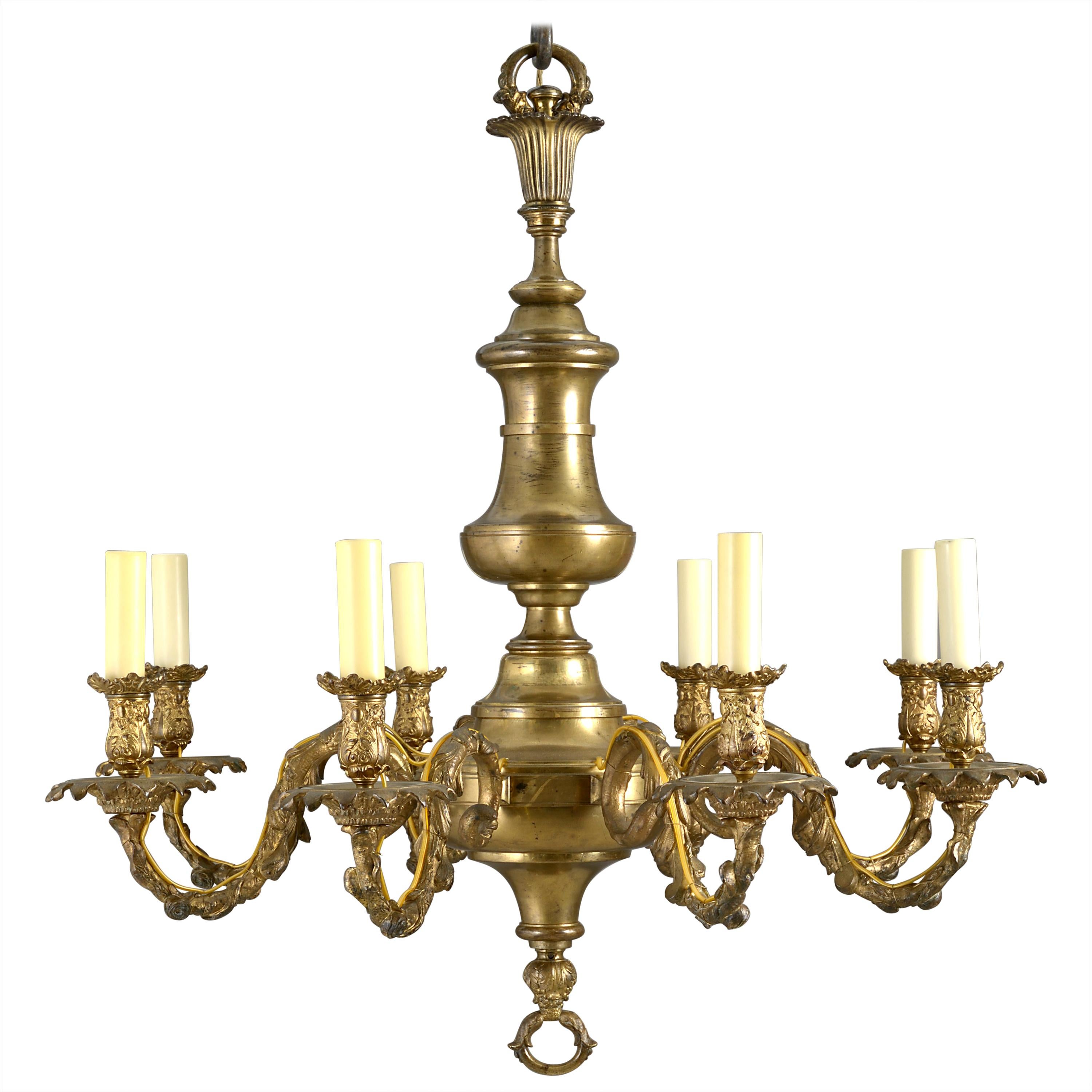 Lampadario Giorgio IV in ottone laccato