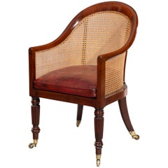 George IV Late Regency Period Mahogany Bergere Tub Chair
