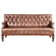 Antique George IV Leather Club Sofa, Early 19th Century