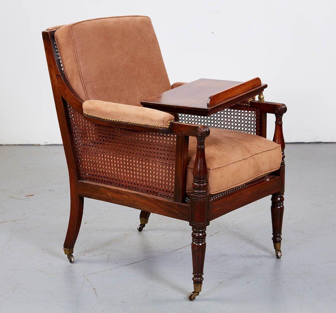English George IV Library Chair with Reading Arm For Sale