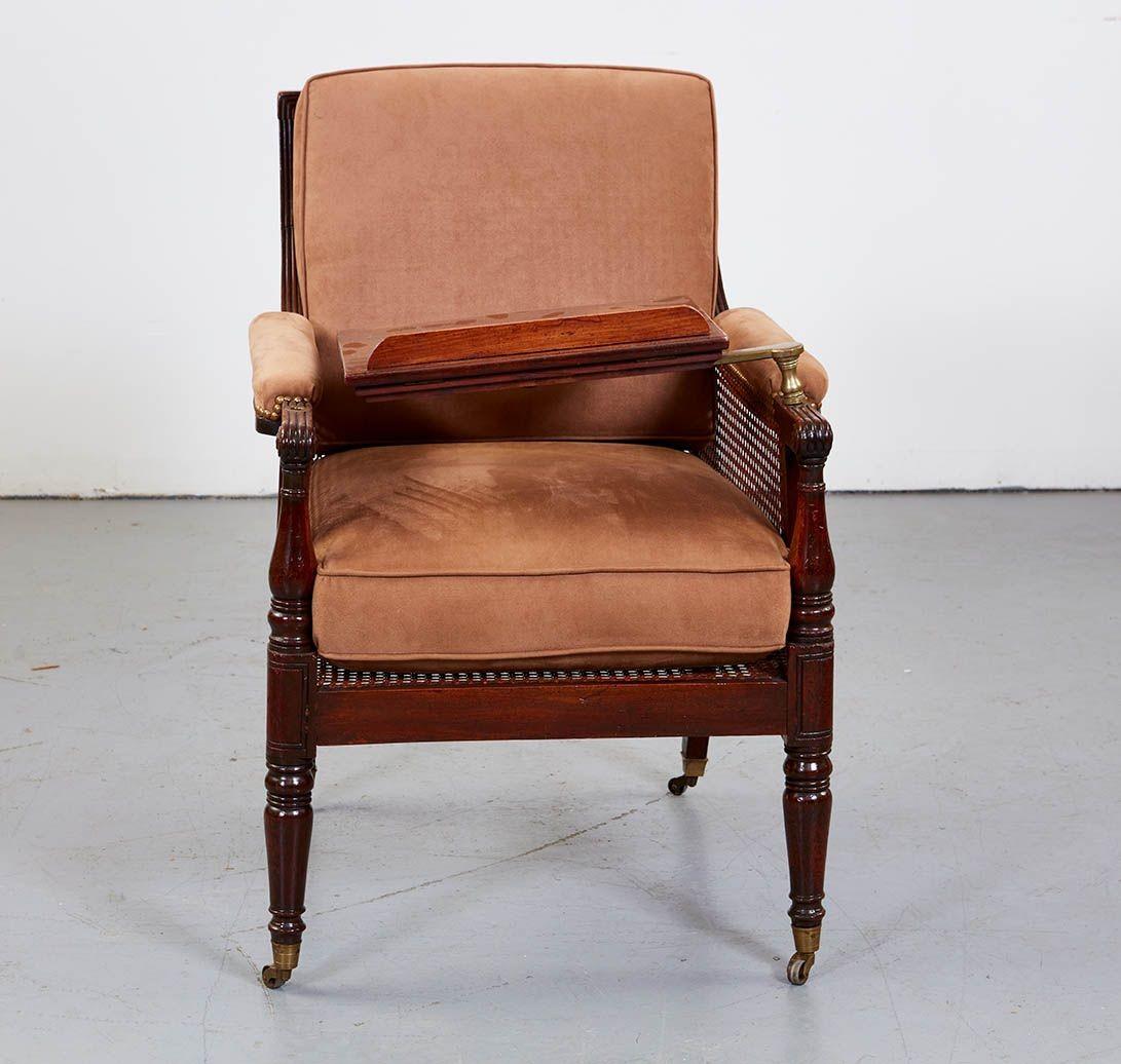 19th Century George IV Library Chair with Reading Arm For Sale