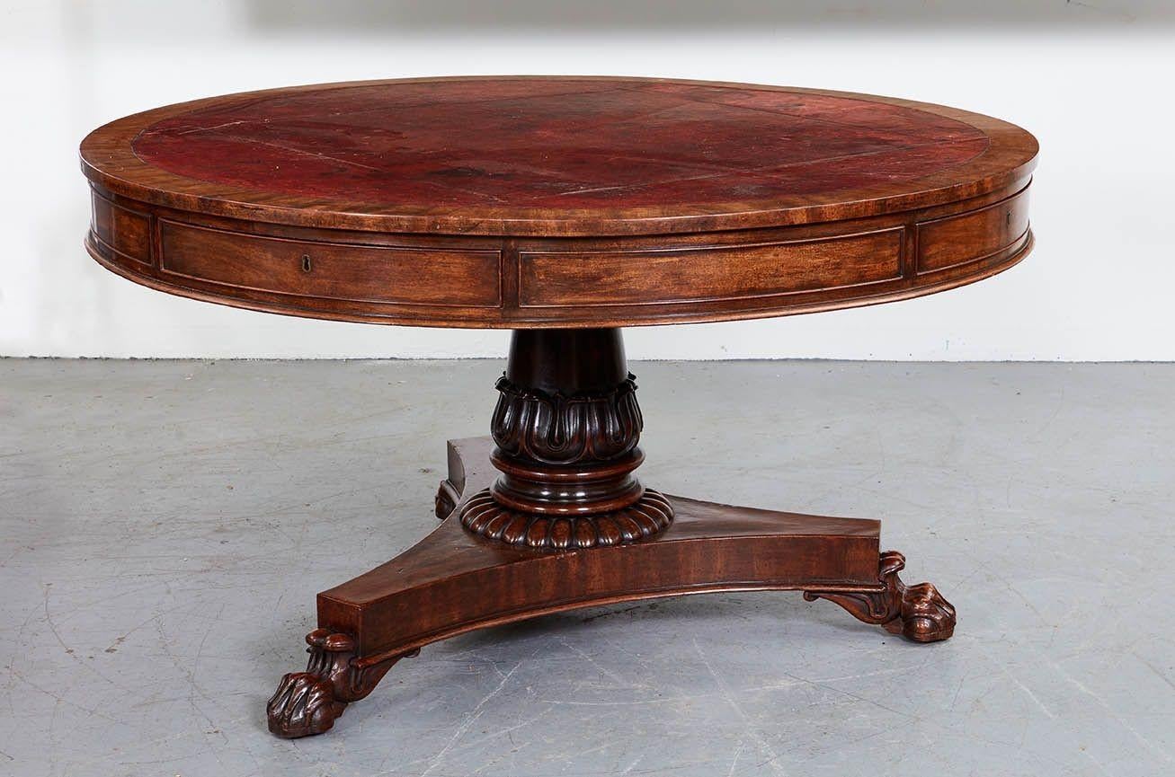 English George IV Library Drum Table For Sale