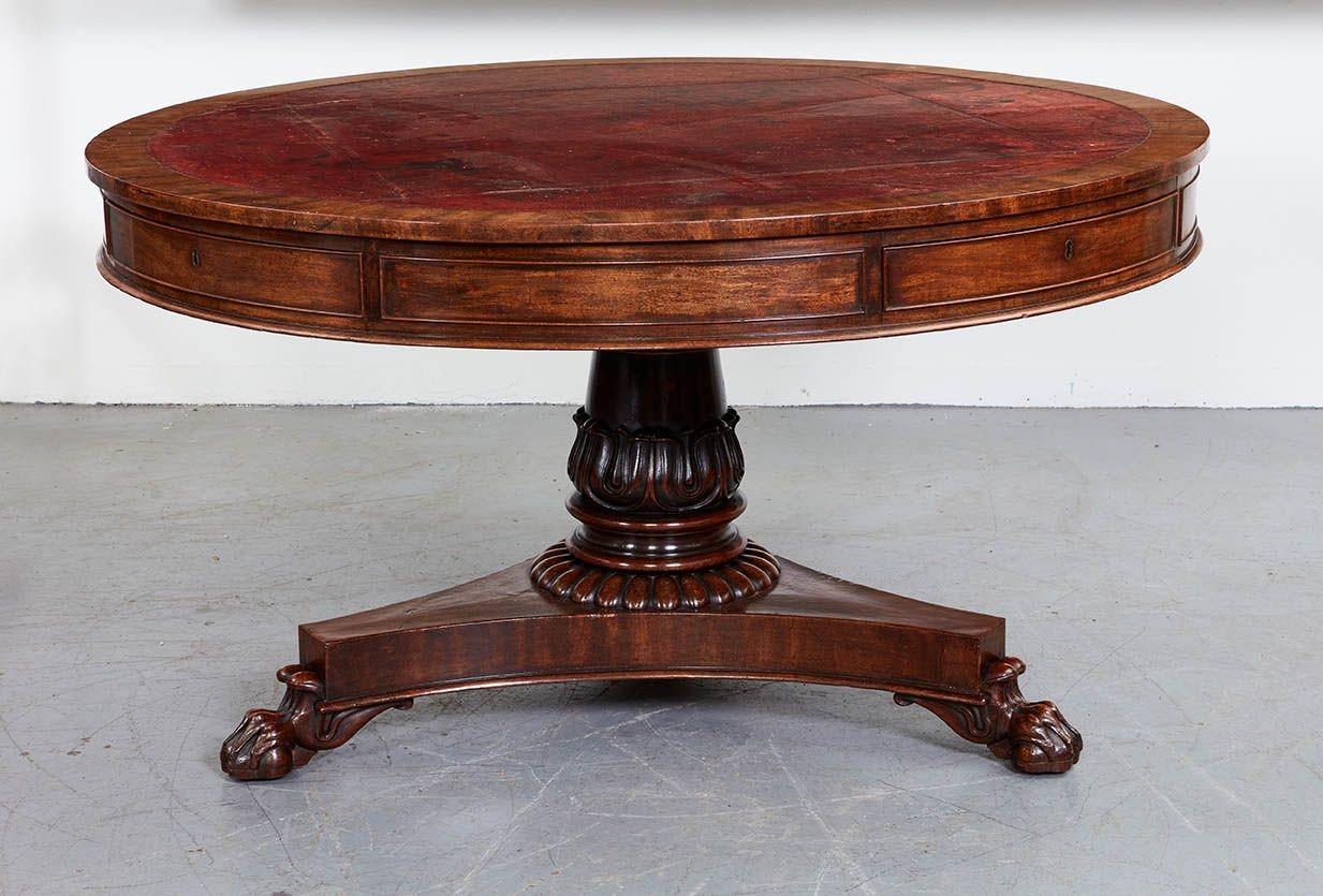 George IV Library Drum Table In Good Condition For Sale In Greenwich, CT