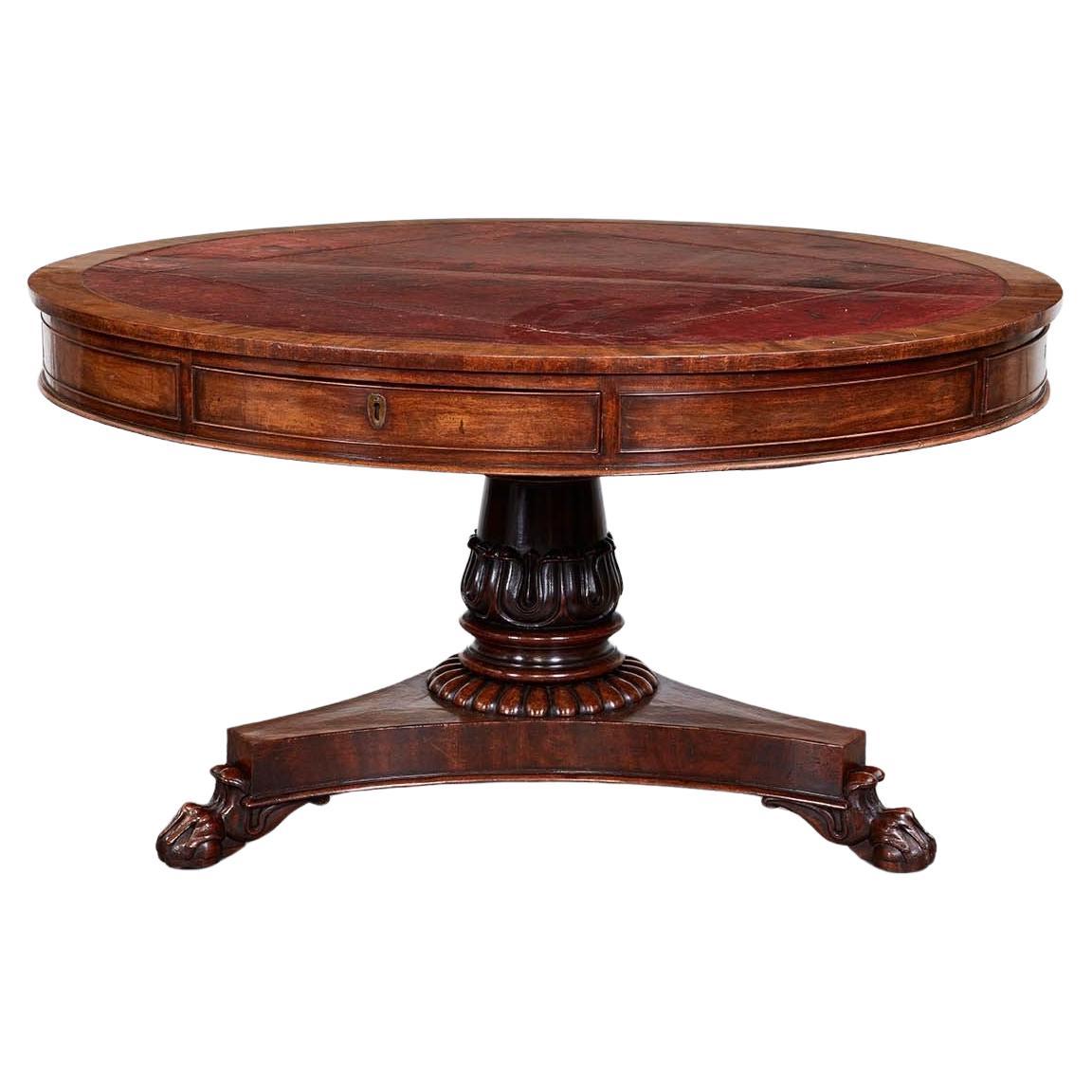 Table à tambour de bibliothèque George IV en vente