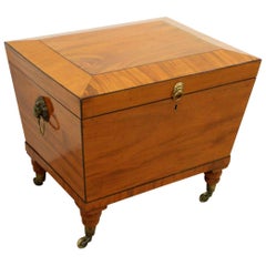 Antique George IV Mahogany and Ebonised Inlaid Wine Cooler, circa 1820