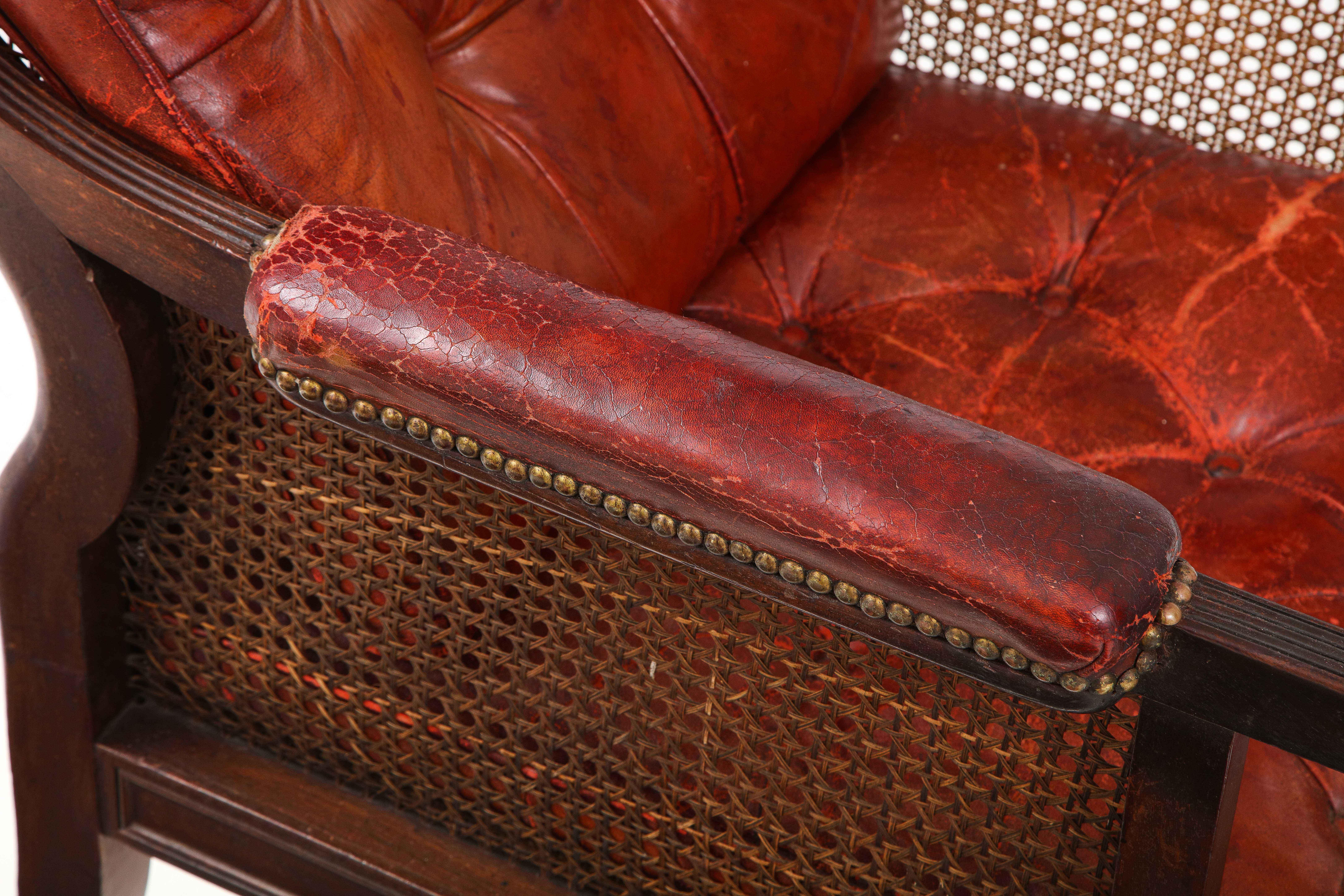 George IV Mahogany and Leather Bergere 10