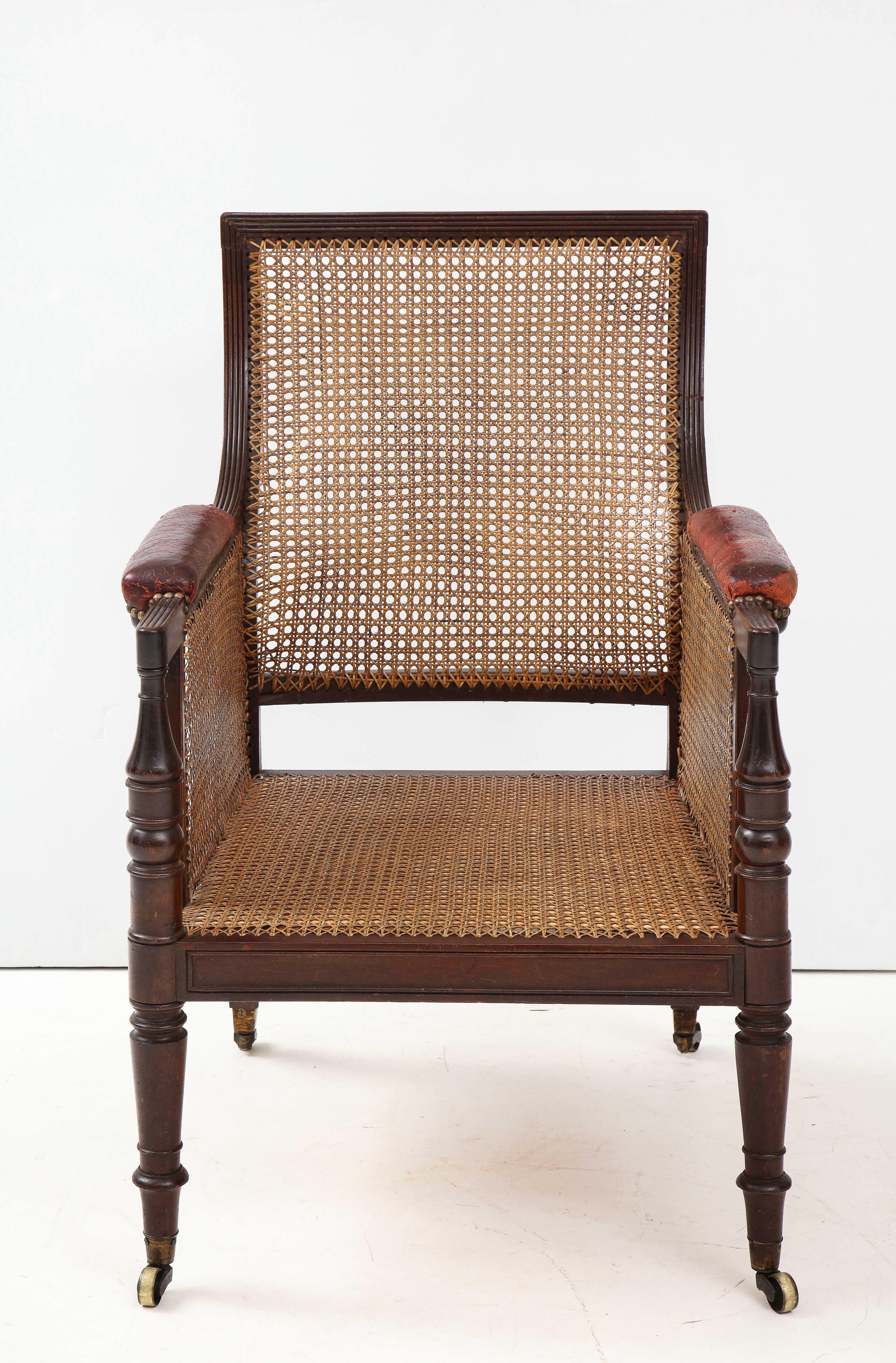 George IV Mahogany and Leather Bergere 3
