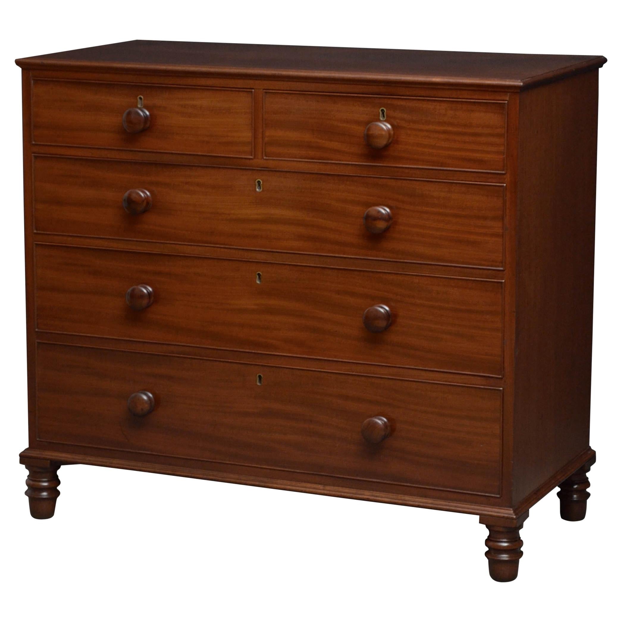 George IV Mahogany Chest Of Drawers by HY Walker Lancaster