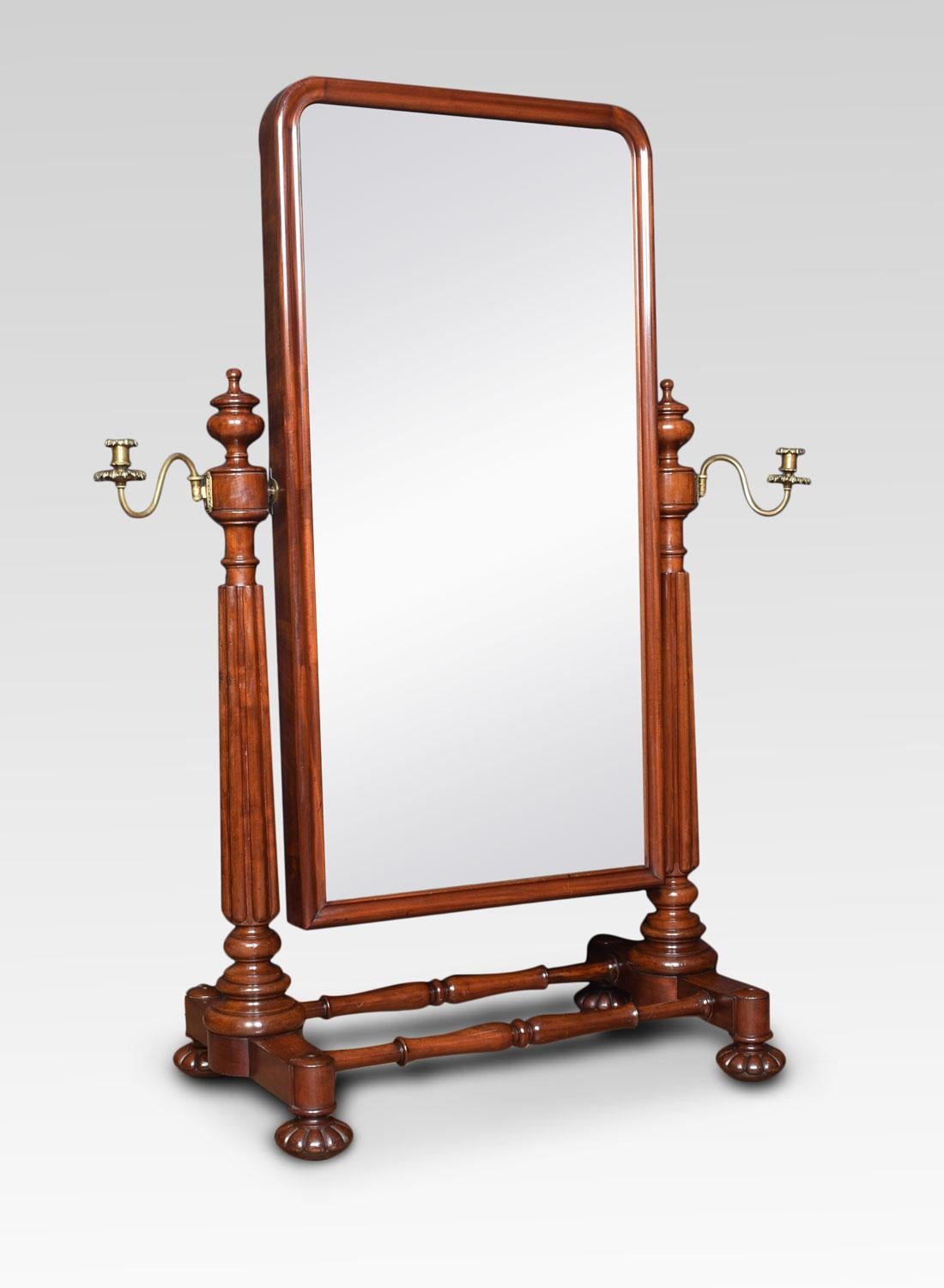 George IV Mahogany Cheval Dressing Mirror 1