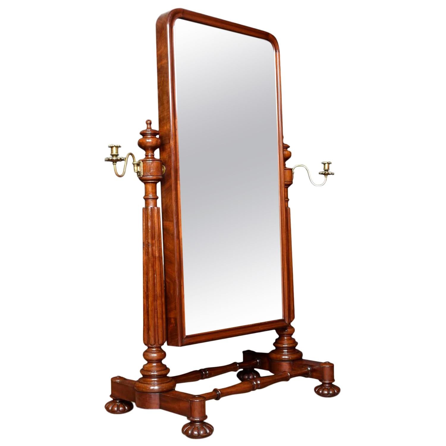George IV Mahogany Cheval Dressing Mirror
