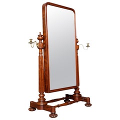 Antique George IV Mahogany Cheval Dressing Mirror
