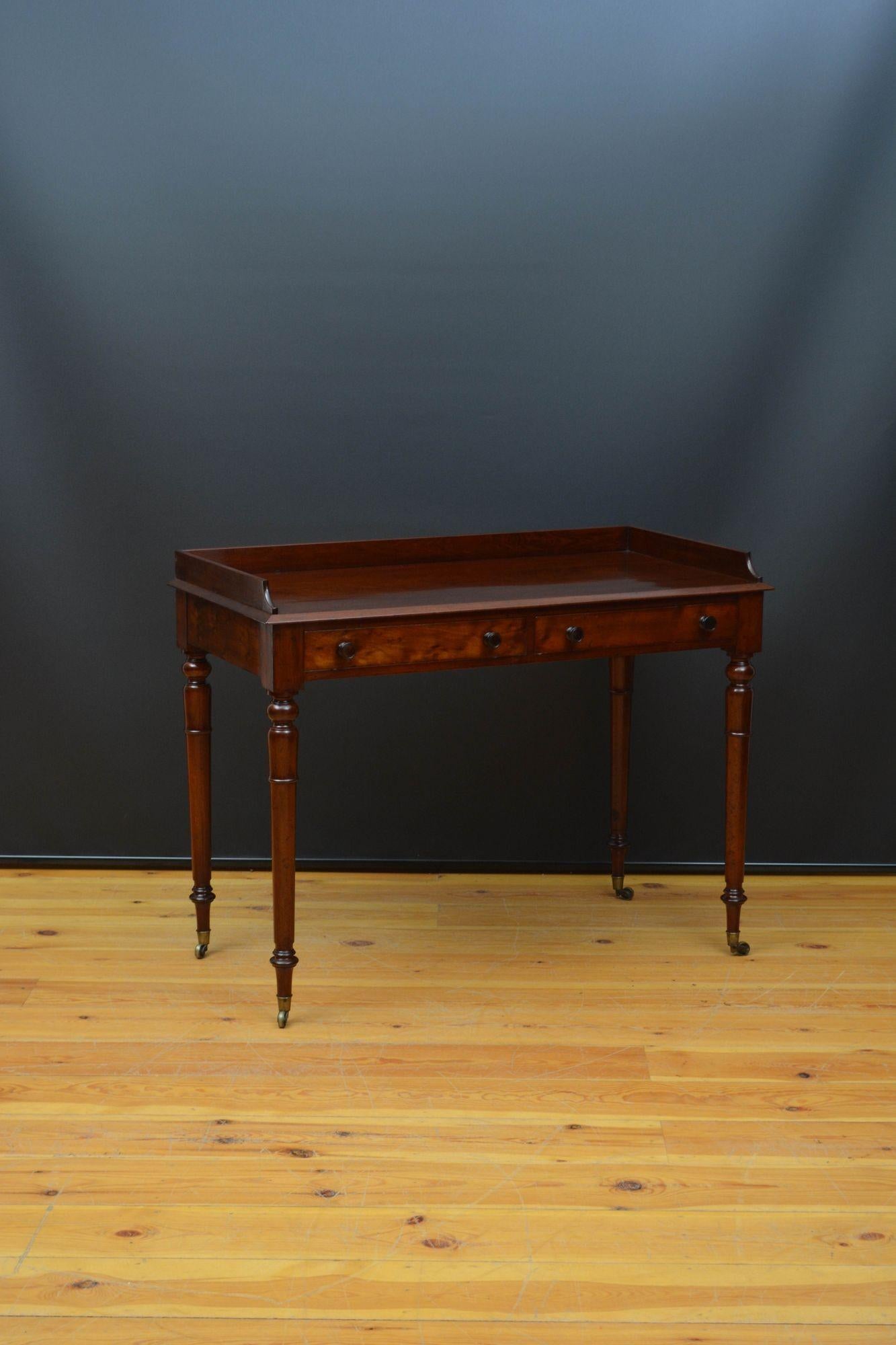 British George IV Mahogany Dressing Table or Writing Table