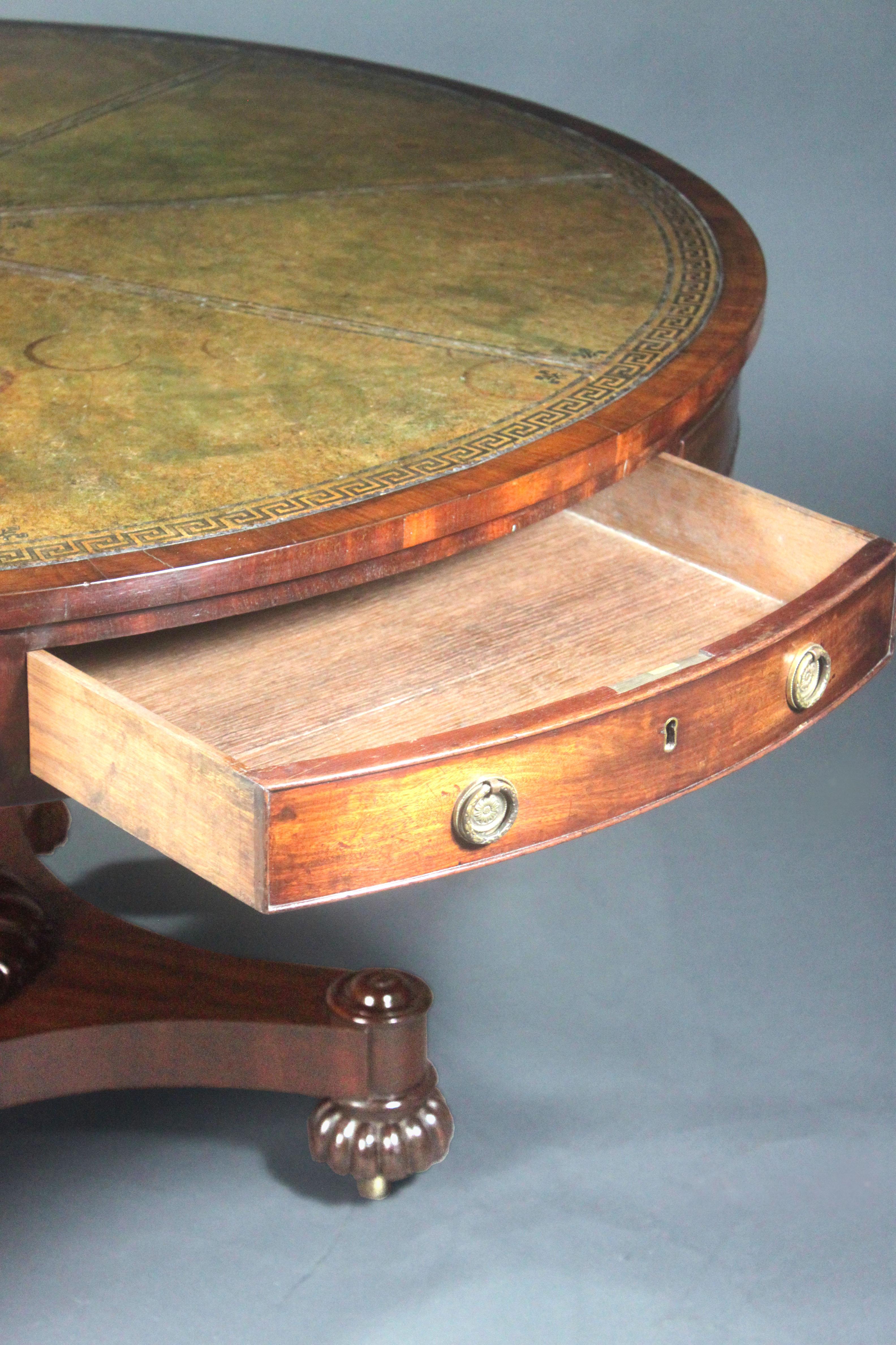 Early 19th Century George IV Mahogany Drum Table For Sale