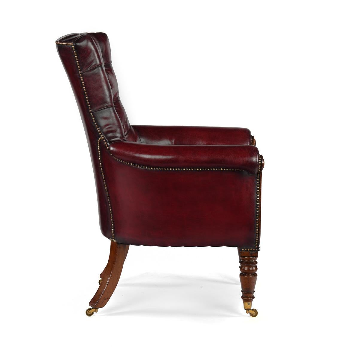 George IV mahogany library chair In Good Condition For Sale In Lymington, Hampshire