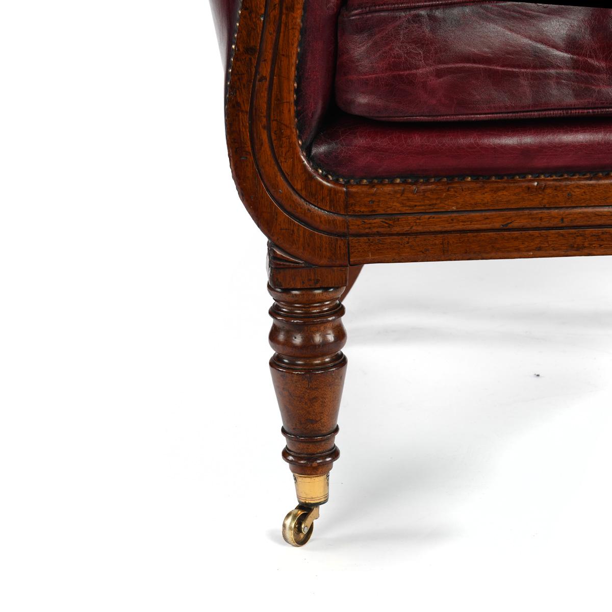 George IV mahogany library chair For Sale 1
