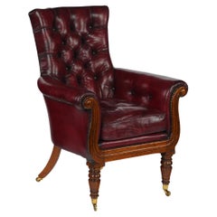 George IV mahogany library chair