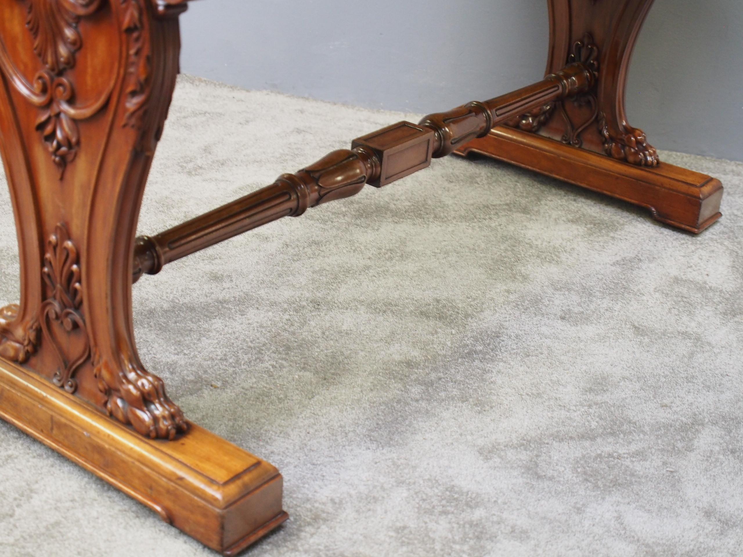 Leather George IV Mahogany Library Table For Sale