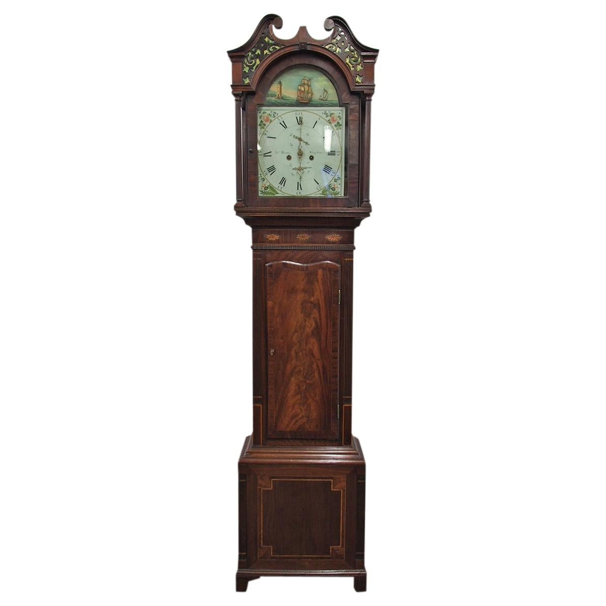 George IV Mahogany Longcase Clock by J Dodds of Wigton For Sale