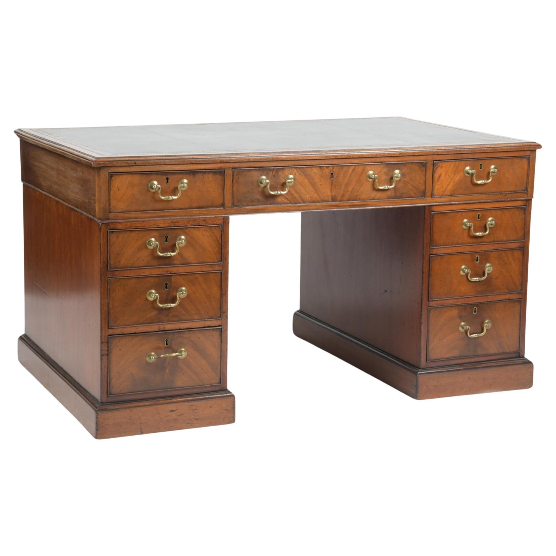 George IV Mahogany Pedestal Partners' Desk For Sale