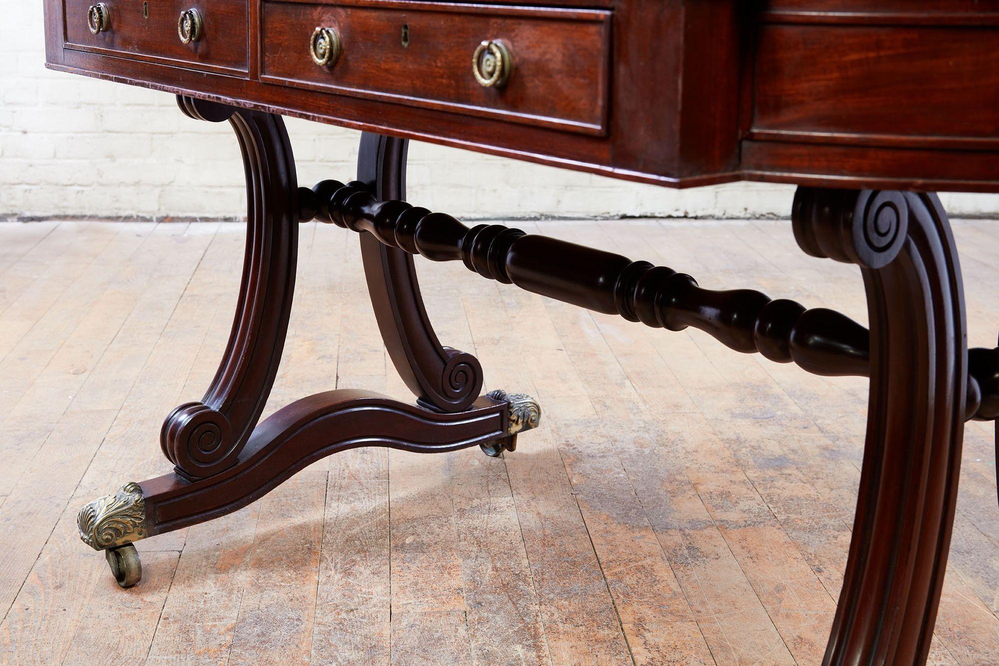 George IV Mahogany Writing Table For Sale 4