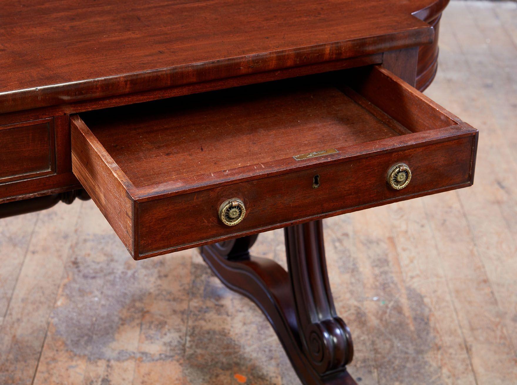 George IV Mahogany Writing Table For Sale 5