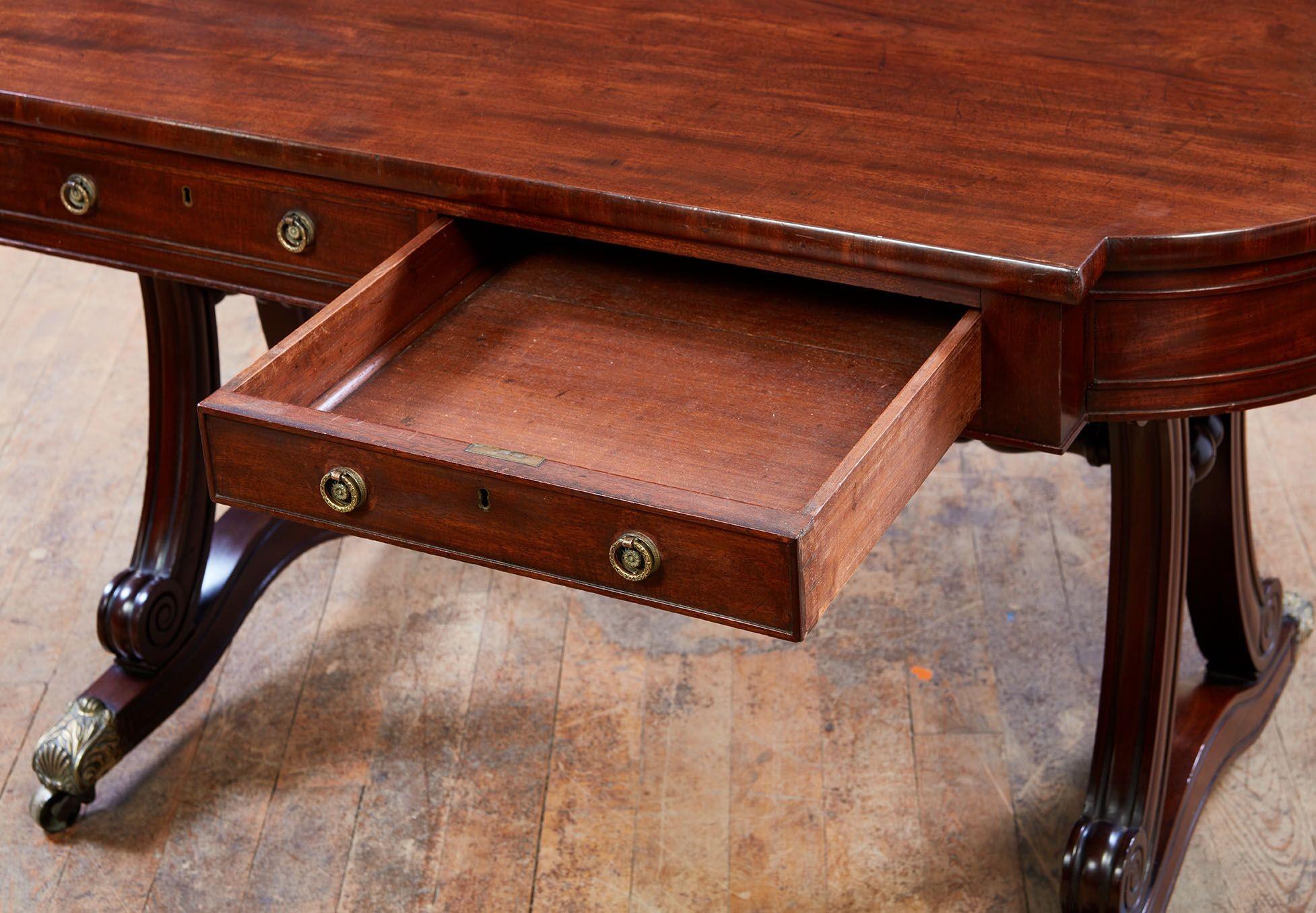 George IV Mahogany Writing Table For Sale 6