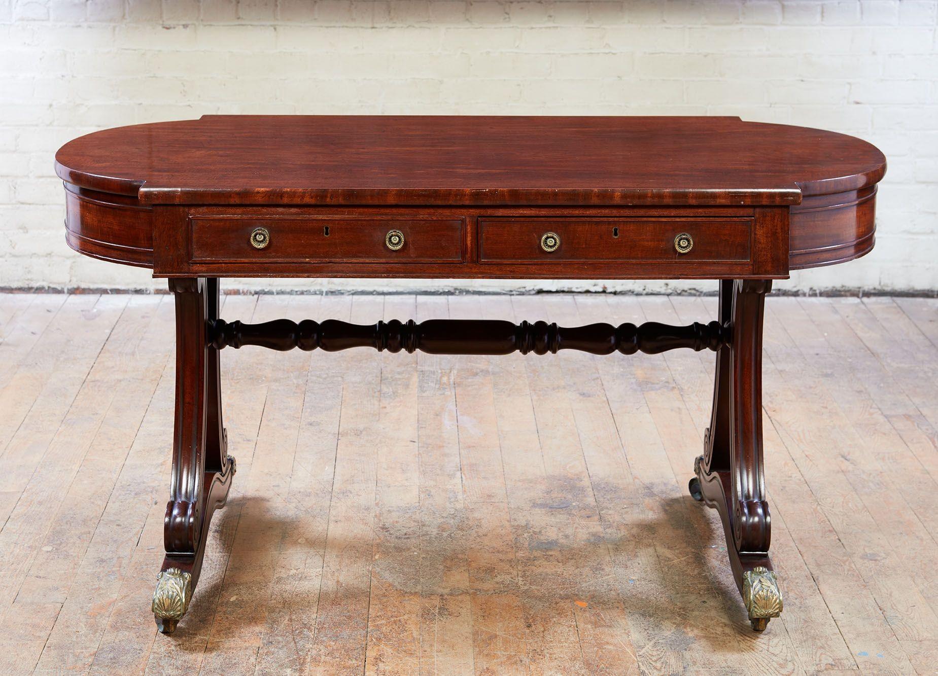 English George IV Mahogany Writing Table For Sale