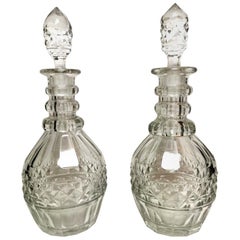 George IV Pair of English Cut Crystal Decanter, 1820-1824