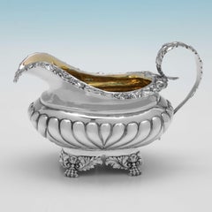 George IV Period Antique Silver Tea Set, London 1828 Charles Fox II