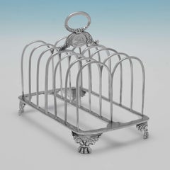 George IV Period Pair of Sterling Silver Toast Racks, Hallmarked in London 1823